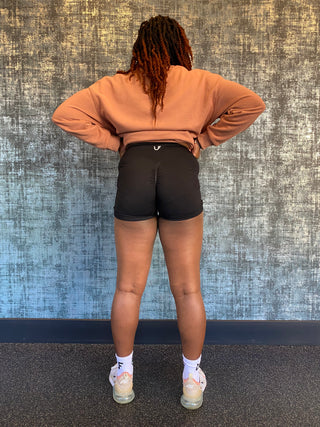 Training Fitness Motivation Scrunch Butt Gym Shorts Back V Cut